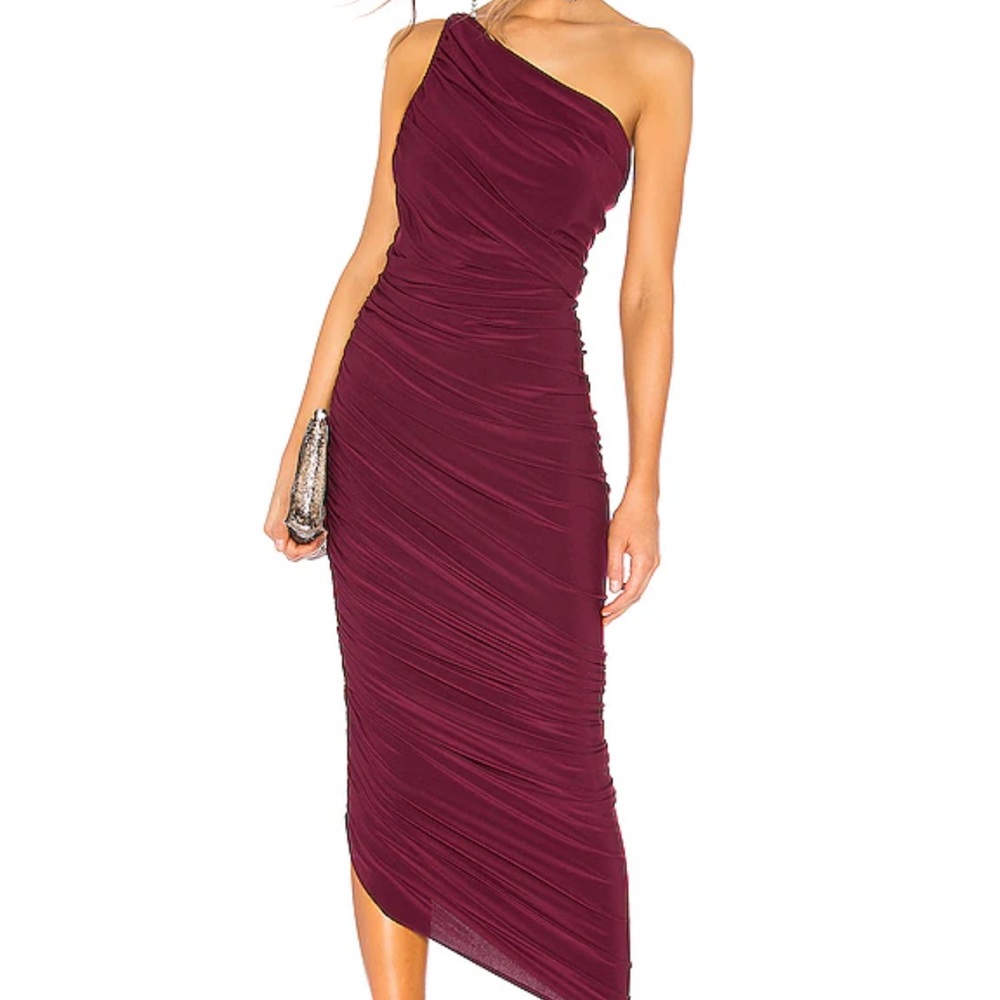 Norma Kamali Diana Gown in Plum